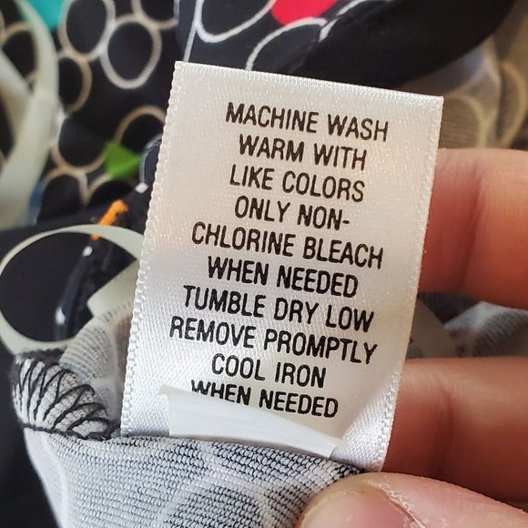 Y2K Black Halter Top Multi-color‎ Polka Dot Slinky Stretch Jersey Knit Size S/M - Picture 8 of 8